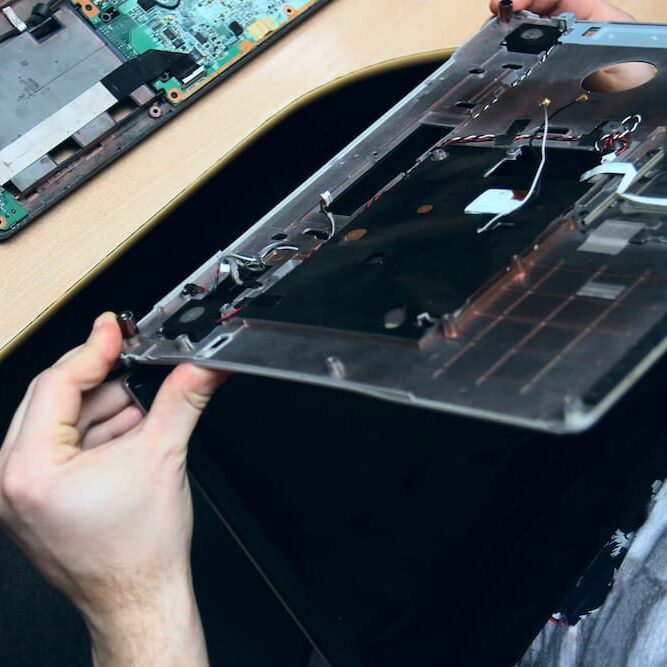 technician at california computer repairing a computer