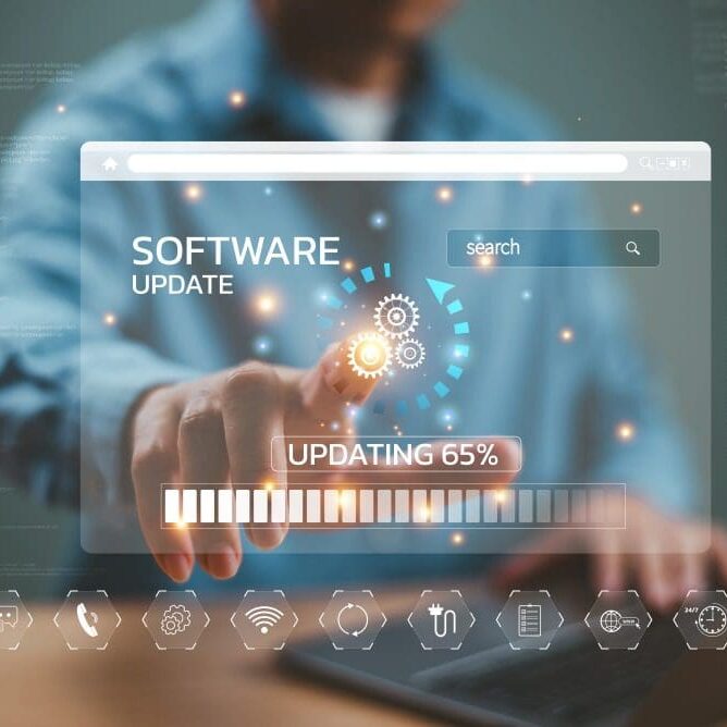 SoftwareUpdateCC Software update concept on a computer.